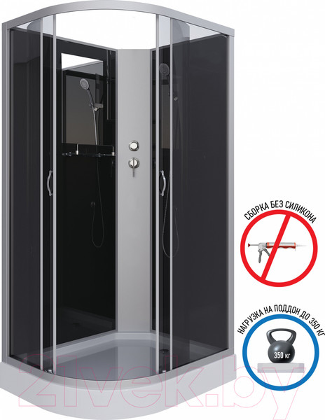 Изображение товара Душевая кабина Niagara NG-3512-14RBK 120x80 (тонированное стекло)