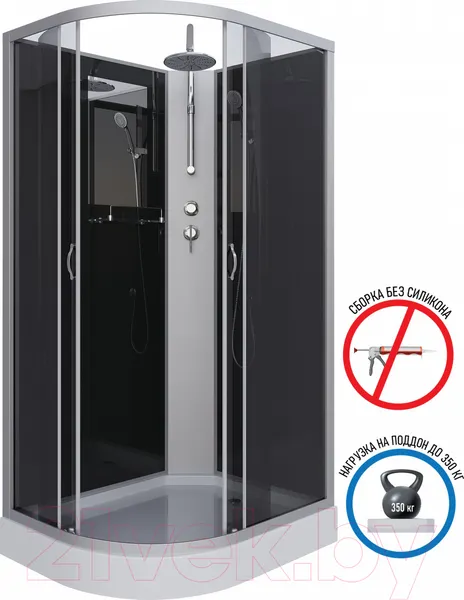 Изображение товара Душевая кабина Niagara NG-3512-14RBKT 120x80 (тонированное стекло)
