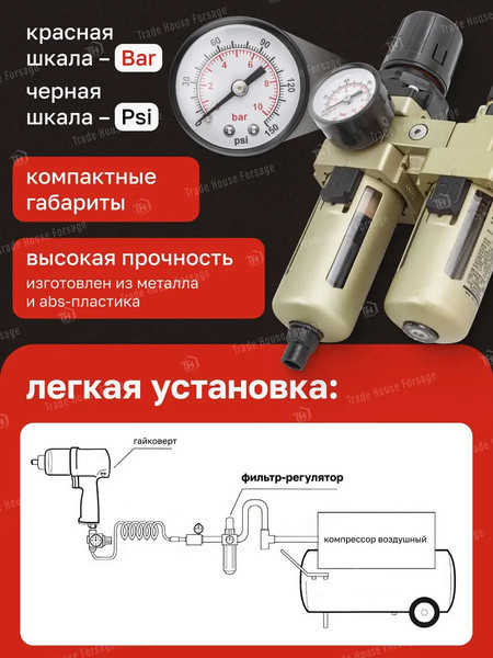 Изображение товара Блок подготовки воздуха ForceKraft FK-AC3010-02D(54389)