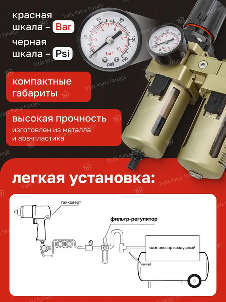Изображение товара Блок подготовки воздуха ForceKraft FK-AC4010-03(54390)
