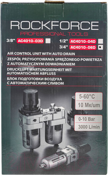 Изображение товара Блок подготовки воздуха RockForce RF-AC4010-06D