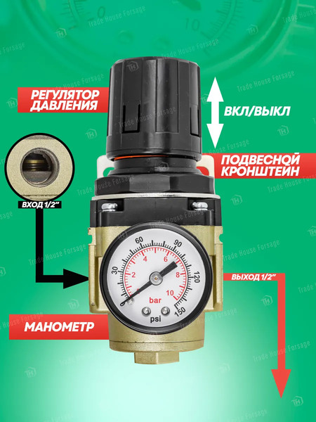 Изображение товара Регулятор давления RockForce RF-AR3000-02(54494)