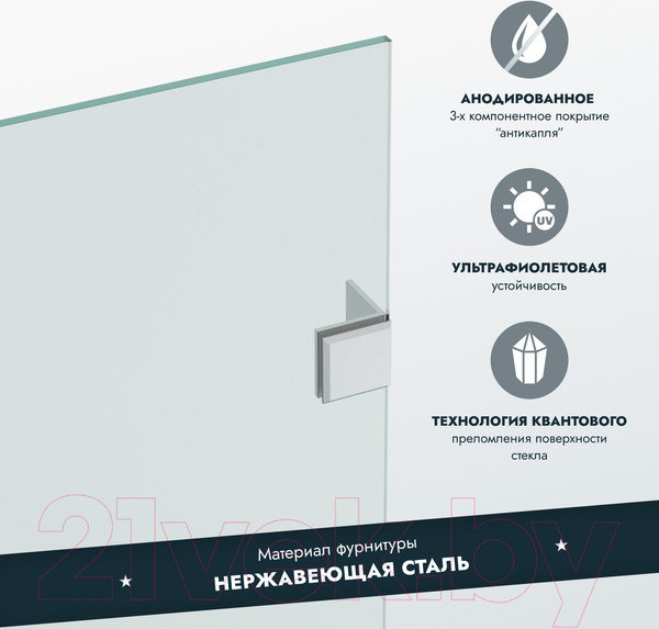 Изображение товара Стеклянная шторка для ванны Benetto BEN-405 SLC