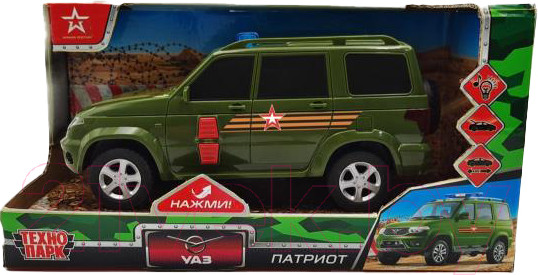 Изображение товара Автомобиль игрушечный Технопарк Уаз Патриот Армия России / PATRIOTBLACK-22PLARR-GN