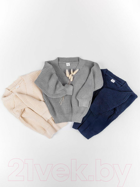 Изображение товара Кофта детская Amarobaby Knit / AB-OD21-KNIT2601/11-128 (серый, р.128)