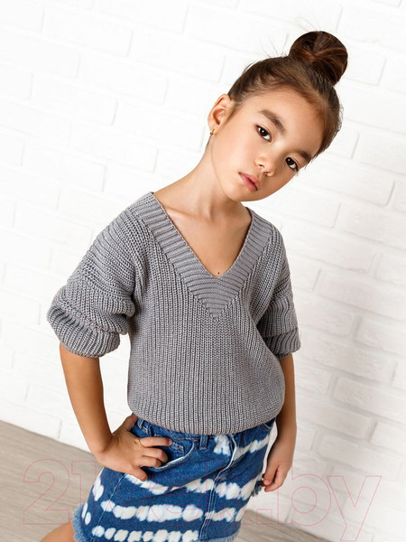 Изображение товара Кофта детская Amarobaby Knit / AB-OD21-KNIT2601/11-146 (серый, р.146)