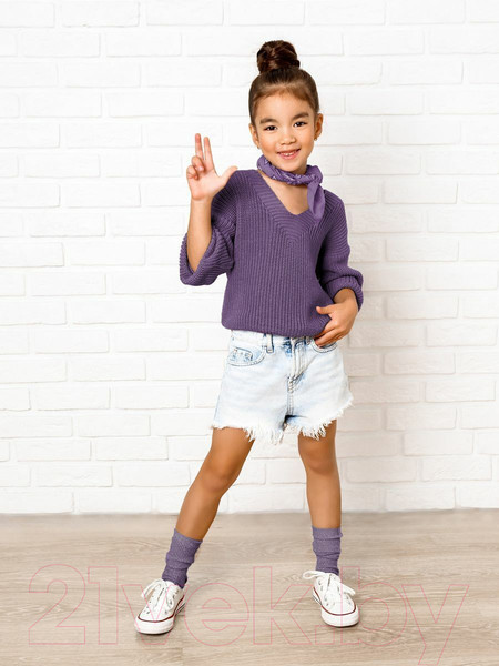 Изображение товара Кофта детская Amarobaby Knit / AB-OD21-KNIT2601/17-140 (сиреневый, р.140)