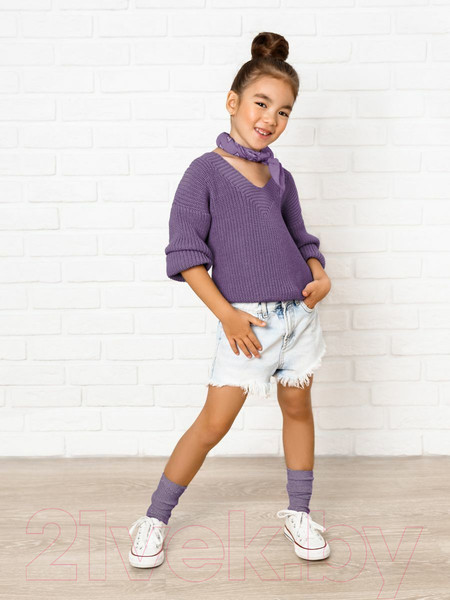 Изображение товара Кофта детская Amarobaby Knit / AB-OD21-KNIT2601/17-140 (сиреневый, р.140)