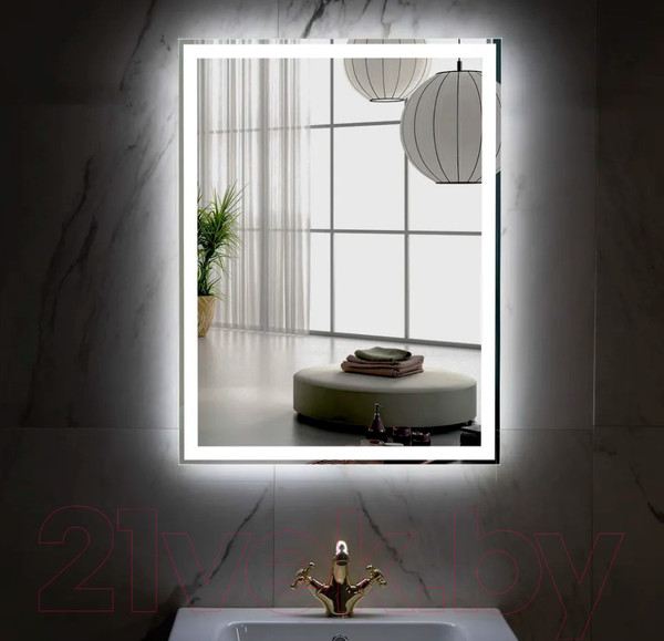 Изображение товара Зеркало Пекам Greta 80x140 / greta-80x140dp (с подсветкой,с сенсором на взмах руки,подогревом)