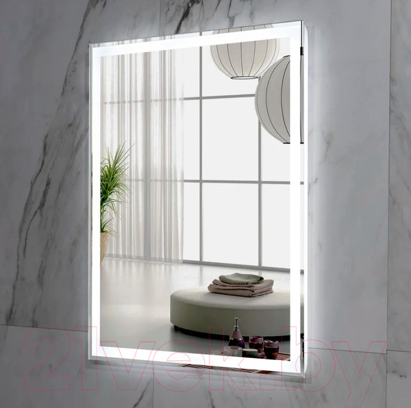 Изображение товара Зеркало Пекам Greta 80x140 / greta-80x140dp (с подсветкой,с сенсором на взмах руки,подогревом)