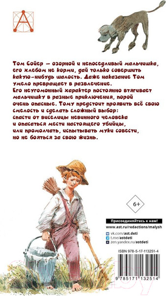Изображение товара Книга АСТ Приключения Тома Сойера / 9785171132514 (Твен М.)