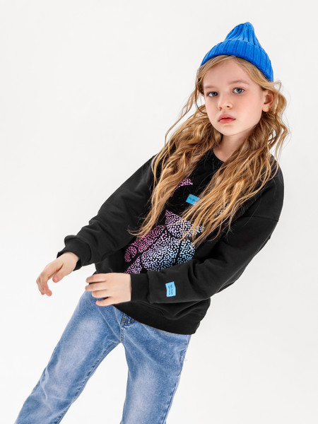 Изображение товара Свитшот детский Amarobaby Electric Bear / AB-OD22-EB28/09-122 (черный, р.122)