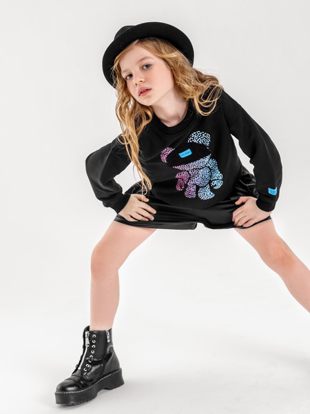 Изображение товара Свитшот детский Amarobaby Electric Bear / AB-OD22-EB28/09-122 (черный, р.122)