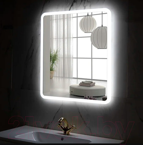 Изображение товара Зеркало Пекам Marta 80x80 / marta-80x80B (с подсветкой,с бесконтактным сенсором)