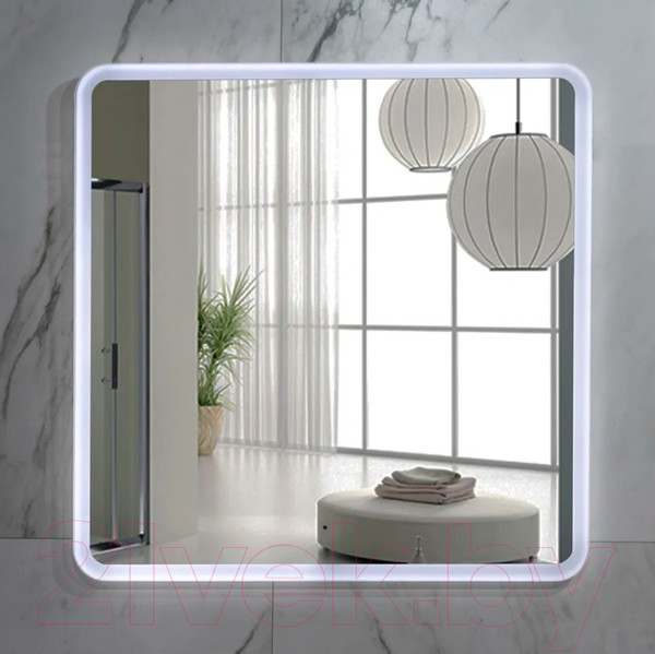 Изображение товара Зеркало Пекам Marta 80x80 / marta-80x80B (с подсветкой,с бесконтактным сенсором)