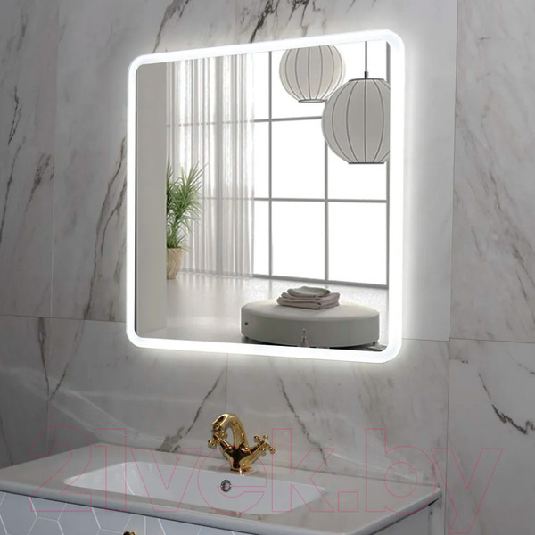 Изображение товара Зеркало Пекам Marta 80x80 / marta-80x80B (с подсветкой,с бесконтактным сенсором)