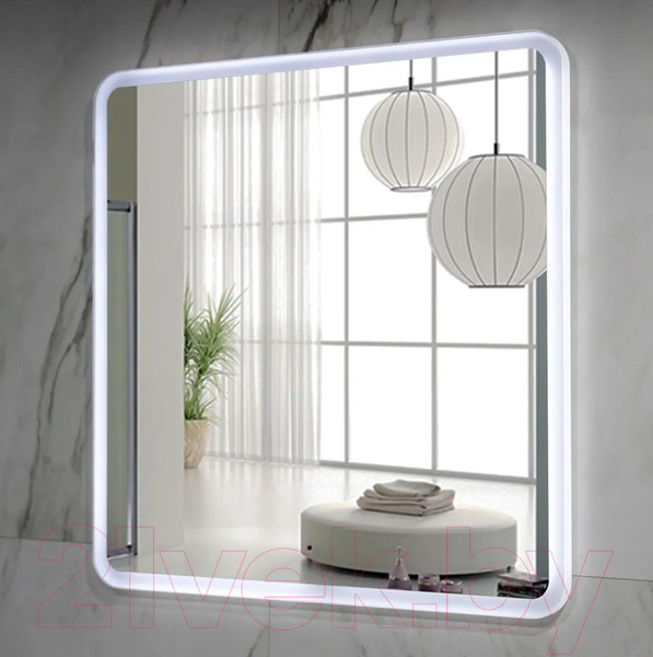 Изображение товара Зеркало Пекам Marta 80x80 / marta-80x80B (с подсветкой,с бесконтактным сенсором)