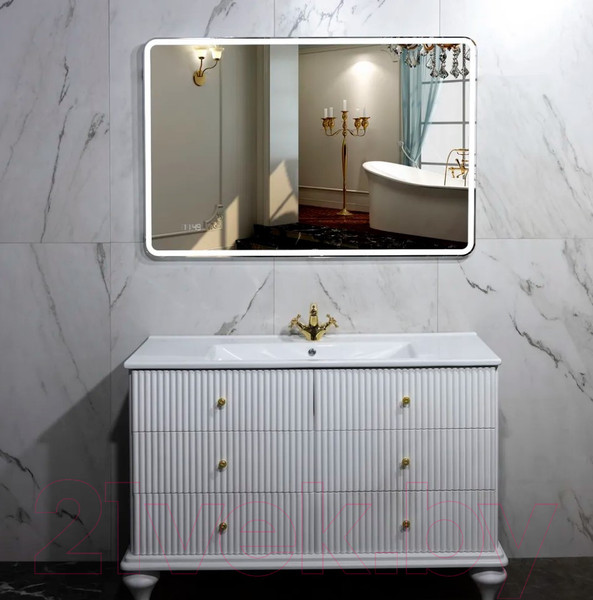 Изображение товара Зеркало Пекам Marta 1 140x80 / marta1-140x80dpcl (с подсветкой,с сенсором на взмах руки,подогрев,часы)