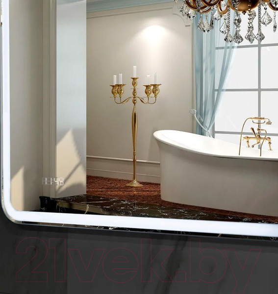 Изображение товара Зеркало Пекам Marta 1 140x80 / marta1-140x80dpcl (с подсветкой,с сенсором на взмах руки,подогрев,часы)