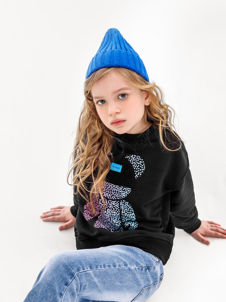 Изображение товара Свитшот детский Amarobaby Electric Bear / AB-OD22-EB28/09-146 (черный, р.146)