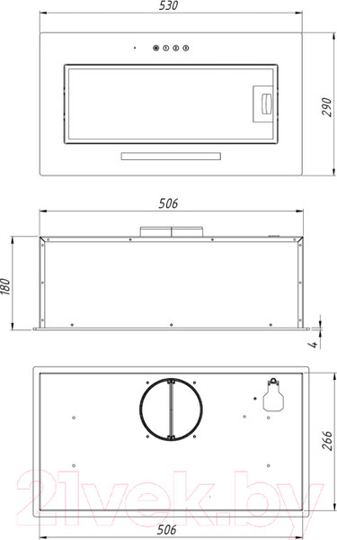 Изображение товара Вытяжка скрытая Akpo Mio 60 WK-11 (черный)