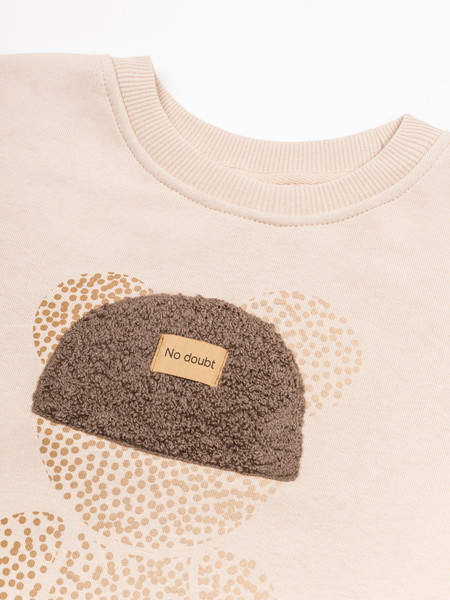 Изображение товара Свитшот детский Amarobaby Electric Bear / AB-OD22-EB28/03-140 (бежевый, р.140)
