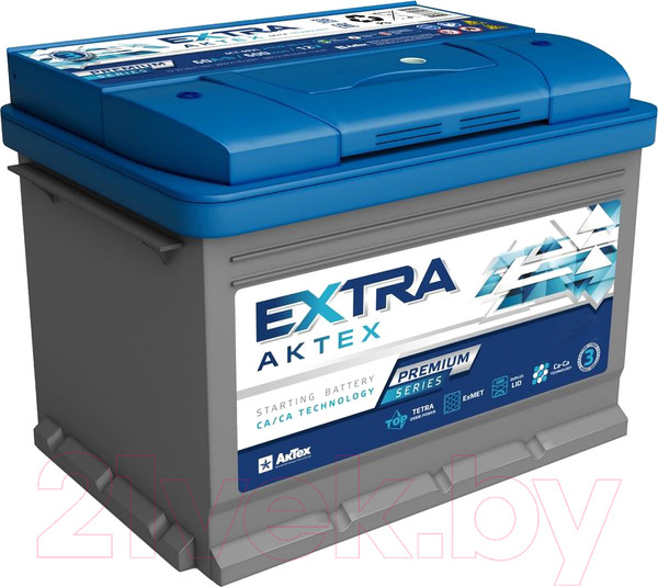 Изображение товара Автомобильный аккумулятор АкТех Extra Premium 630A R+ / ATEXP653R (65 А/ч)