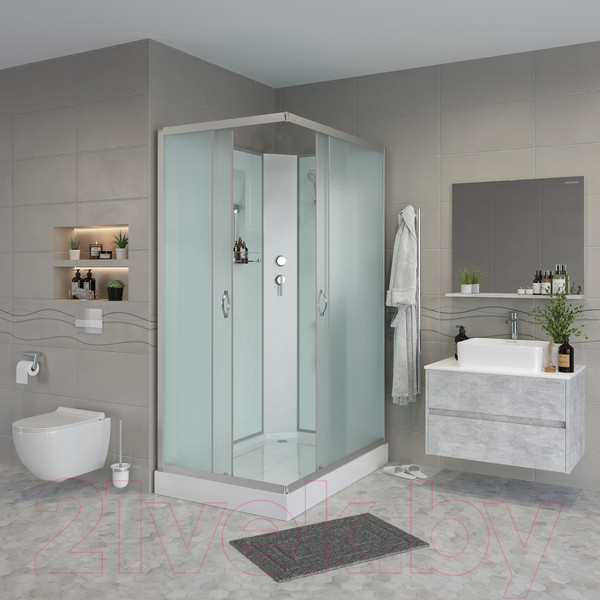 Изображение товара Душевая кабина Niagara NG-43085-14QBK 100x80 (матовое стекло)