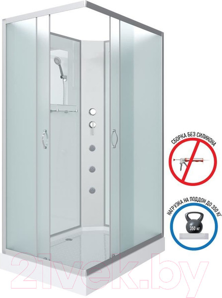 Изображение товара Душевая кабина Niagara NG-43295-14QBKG 120x90 (матовое стекло)
