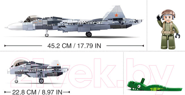 Изображение товара Конструктор Sluban Сверхзвуковой истребитель СУ 57 / M38-B0986 (893эл)