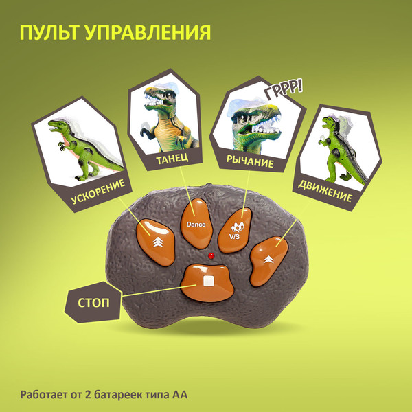 Изображение товара Радиоуправляемая игрушка Sima-Land Динозавр T-Rex / 2611575 (зеленый)