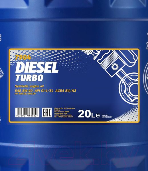 Изображение товара Моторное масло Mannol Diesel Turbo 5W40 CI-4/SL / MN7904-20 (20л)
