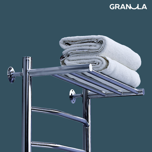 Изображение товара Полотенцесушитель водяной GRANULA Трапеция 50x100 с полкой (нижнее подключение)