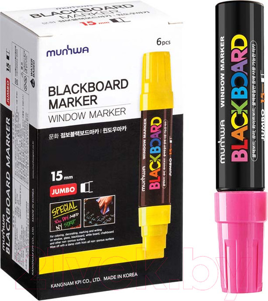 Изображение товара Маркер меловой MunHwa Black Board Jumbo / JBM15-10 (розовый)