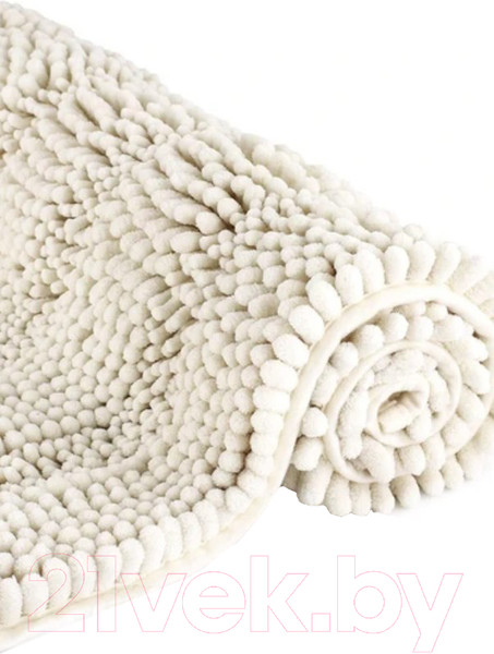 Изображение товара Набор ковриков для ванной и туалета Home One Chenille U-shape / 410405 (50х80/50х60, молочный)