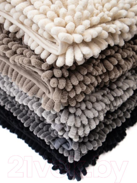 Изображение товара Набор ковриков для ванной и туалета Home One Chenille U-shape / 410405 (50х80/50х60, молочный)