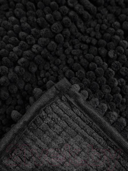 Изображение товара Набор ковриков для ванной и туалета Home One Chenille U-shape / 410401 (50х80/50х60, черный)