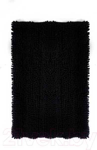 Изображение товара Набор ковриков для ванной и туалета Home One Chenille U-shape / 410401 (50х80/50х60, черный)