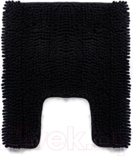 Изображение товара Набор ковриков для ванной и туалета Home One Chenille U-shape / 410401 (50х80/50х60, черный)