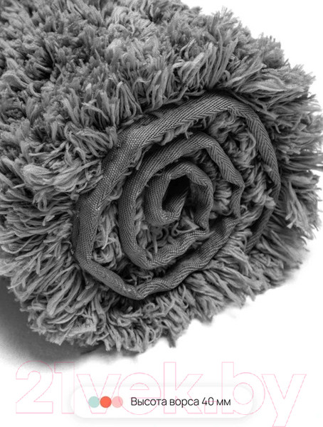 Изображение товара Набор ковриков для ванной и туалета Home One Shaggy U-shape / 410406 (50х80/50х60, серый)