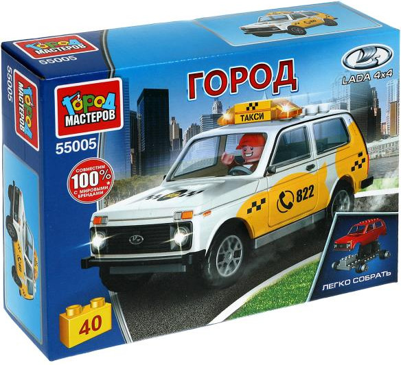 Изображение товара Конструктор Город мастеров Lada 4x4 Такси / 55005-KK (40эл)