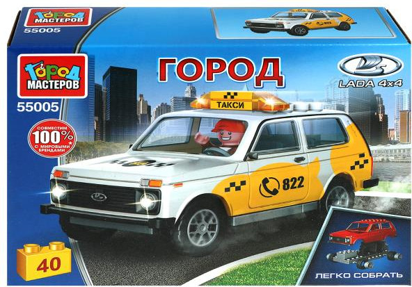 Изображение товара Конструктор Город мастеров Lada 4x4 Такси / 55005-KK (40эл)