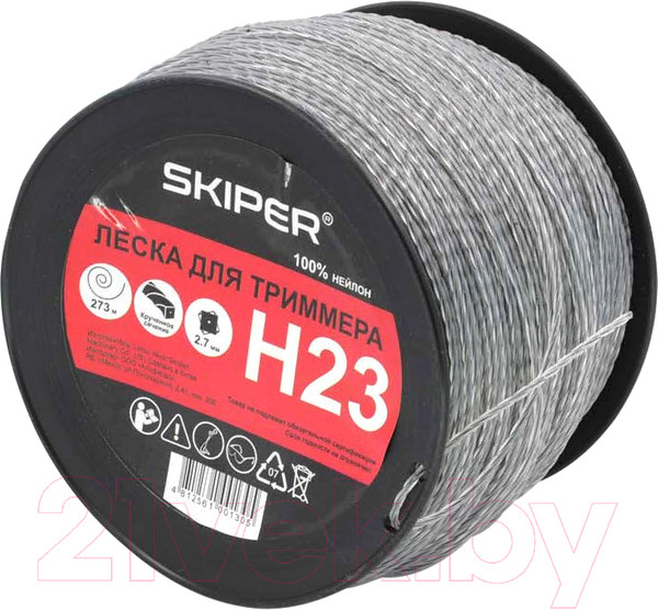 Изображение товара Леска для триммера Skiper H23 (серебристый)