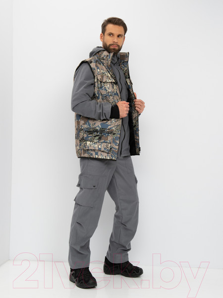 Изображение товара Костюм для охоты и рыбалки Huntsman Тайга-3 -8C Лабиринт (52-54/170-176, серый)