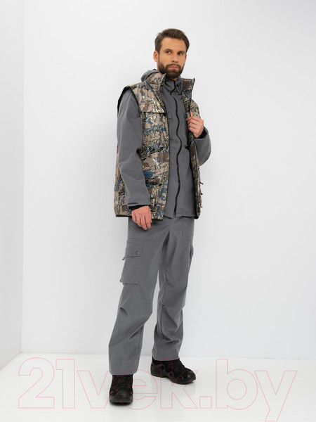 Изображение товара Костюм для охоты и рыбалки Huntsman Тайга-3 -8C Лабиринт (52-54/170-176, серый)