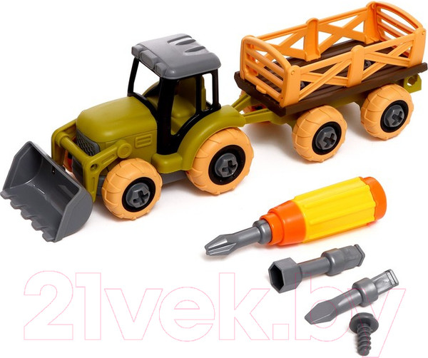 Изображение товара Игрушка-конструктор Sima-Land Трактор с прицпом / 9279090