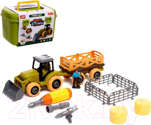 Изображение товара Игрушка-конструктор Sima-Land Трактор с прицпом / 9279090