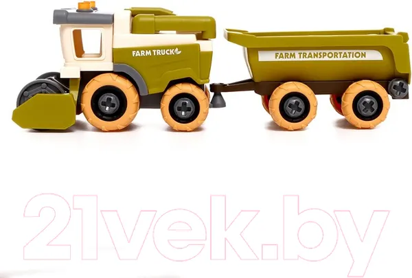 Изображение товара Игрушка-конструктор Sima-Land Комбайн с прицепом / 9279089