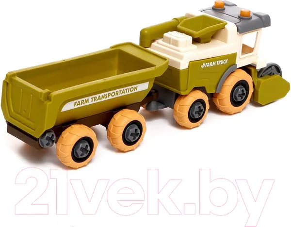 Изображение товара Игрушка-конструктор Sima-Land Комбайн с прицепом / 9279089