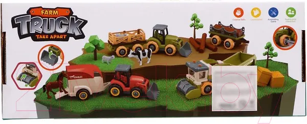 Изображение товара Игрушка-конструктор Sima-Land Комбайн с прицепом / 9279089